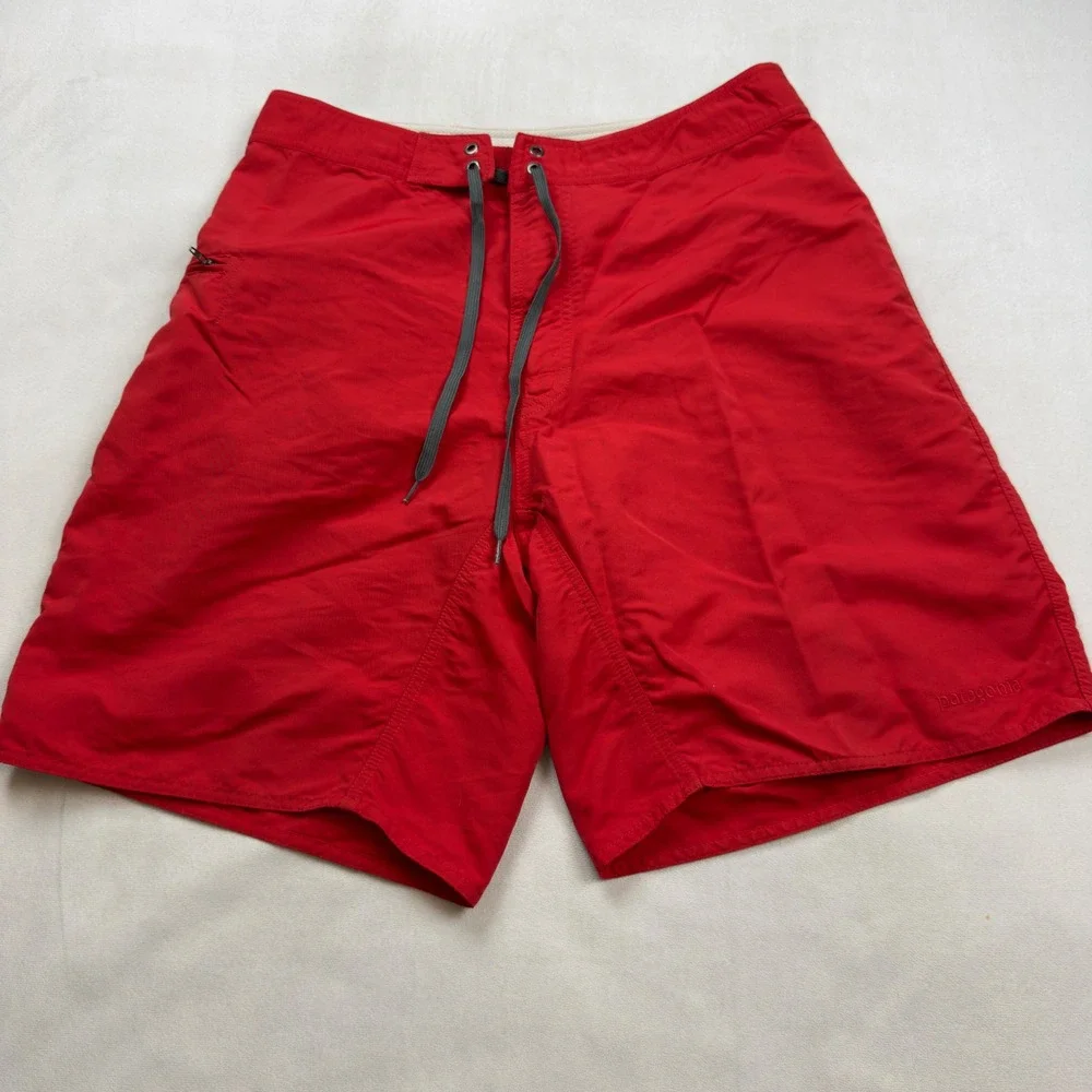 Patagonia‎ Wavefarer Board Shorts Mens 34 Red Nylon Swim Trunks 86552 S6